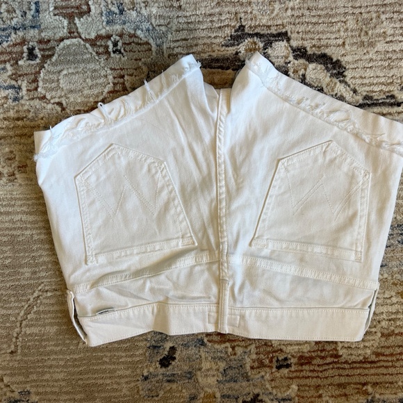 Mother The Rascal Slit Flip Short White - Picture 3 of 7